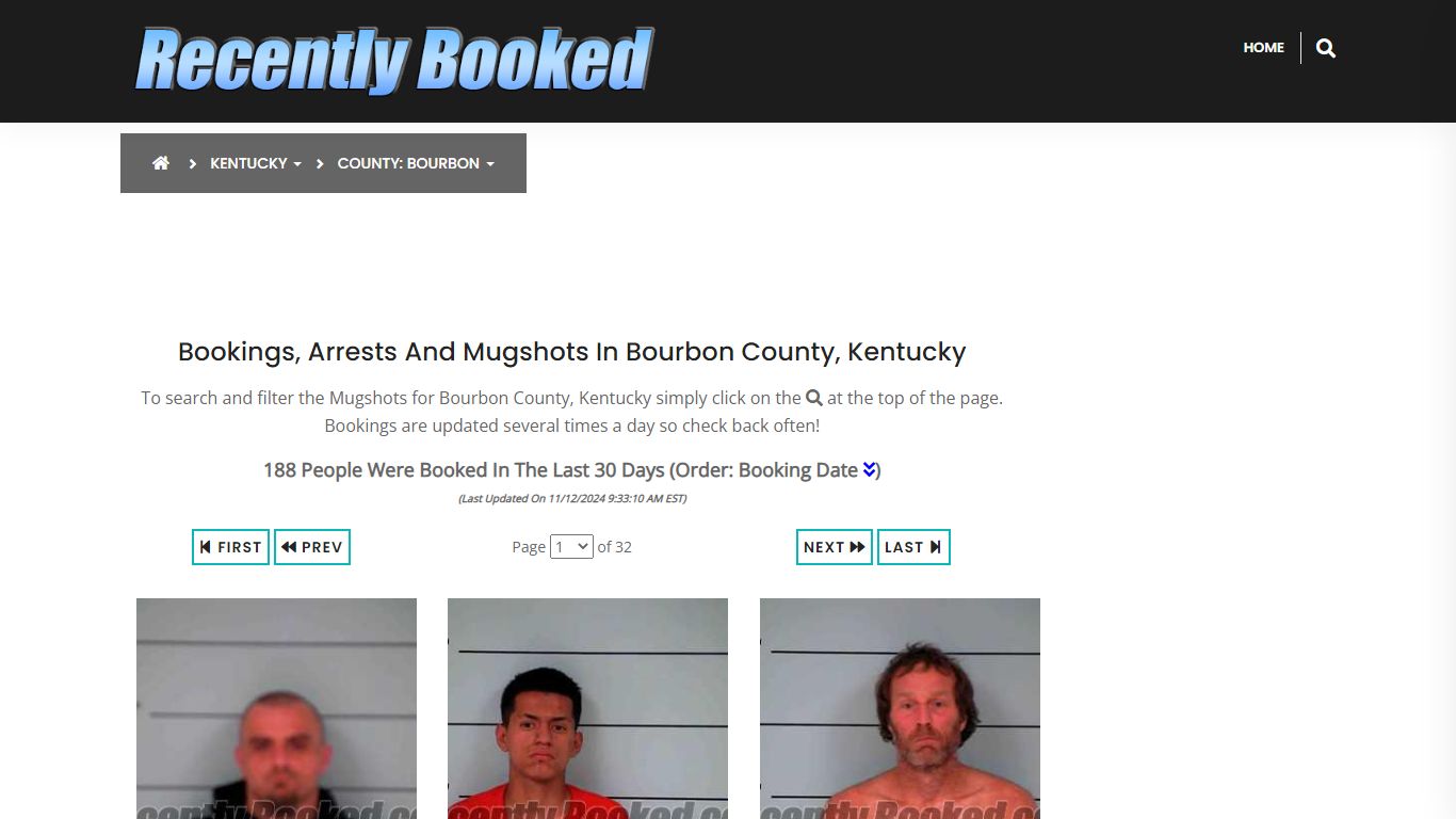 Bookings, Arrests and Mugshots in Bourbon County, Kentucky