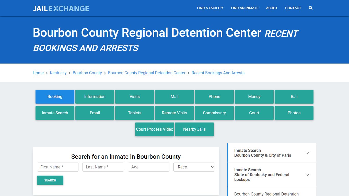 Bourbon County Regional Detention Center KY Recent Arrests and Bookings